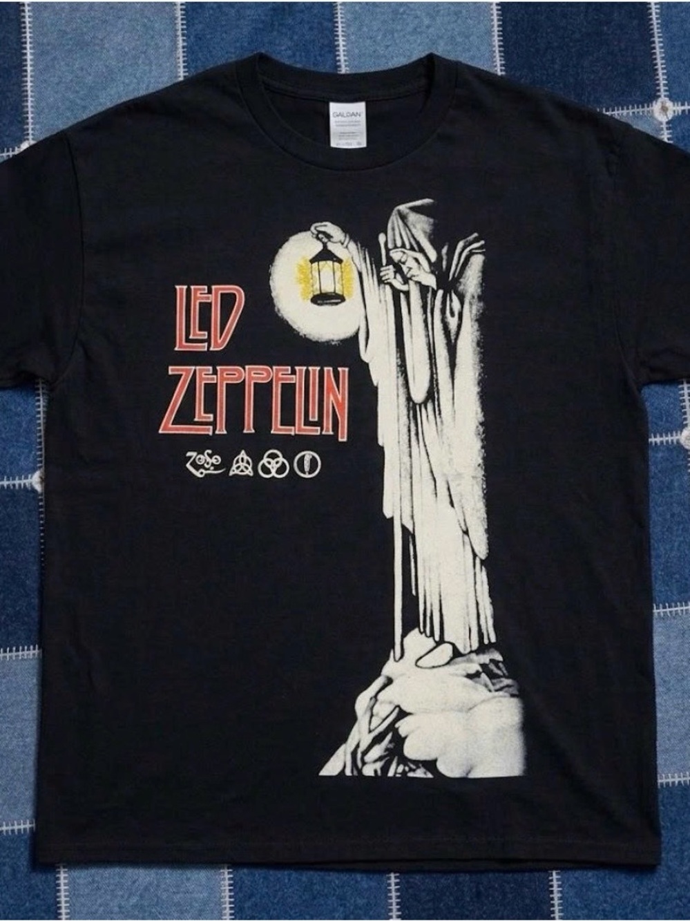 Black Led Zeppelin Graphic Tee with Yellow Lantern